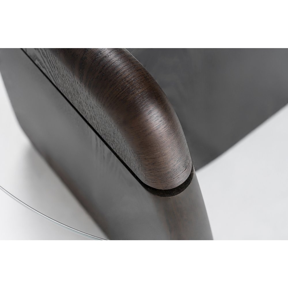 Modrest Buxton - Mid-Century Modern Glass + Dark Walnut End Table. Picture 6