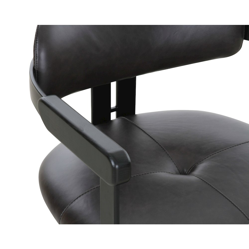 Modrst Aneta - Modern Dark Brown Leather + Black Dining Chair. Picture 3