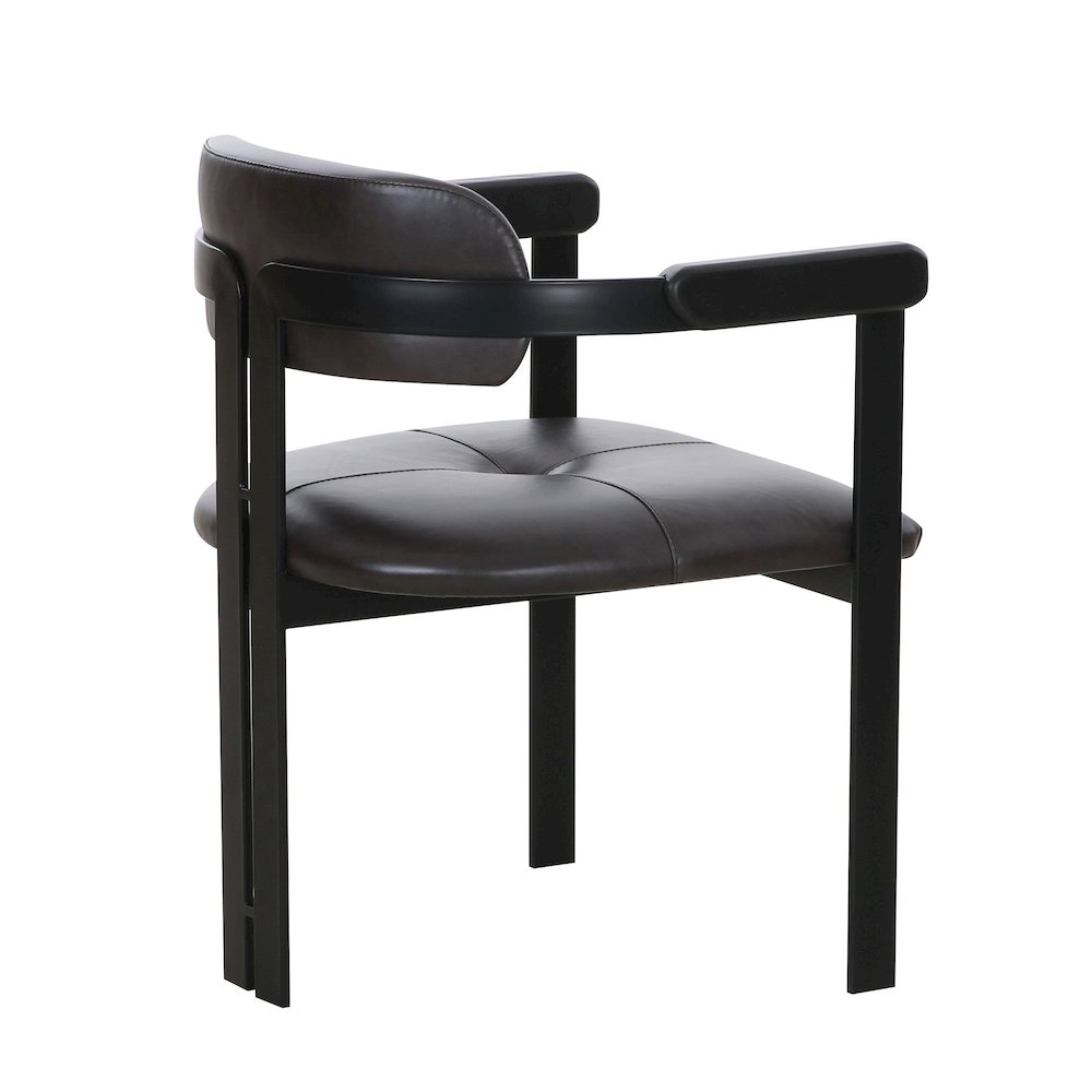 Modrst Aneta - Modern Dark Brown Leather + Black Dining Chair. Picture 4