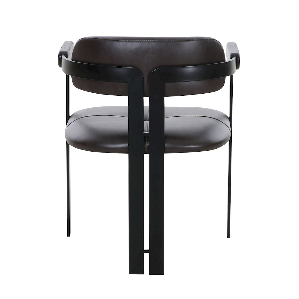 Modrst Aneta - Modern Dark Brown Leather + Black Dining Chair. Picture 5
