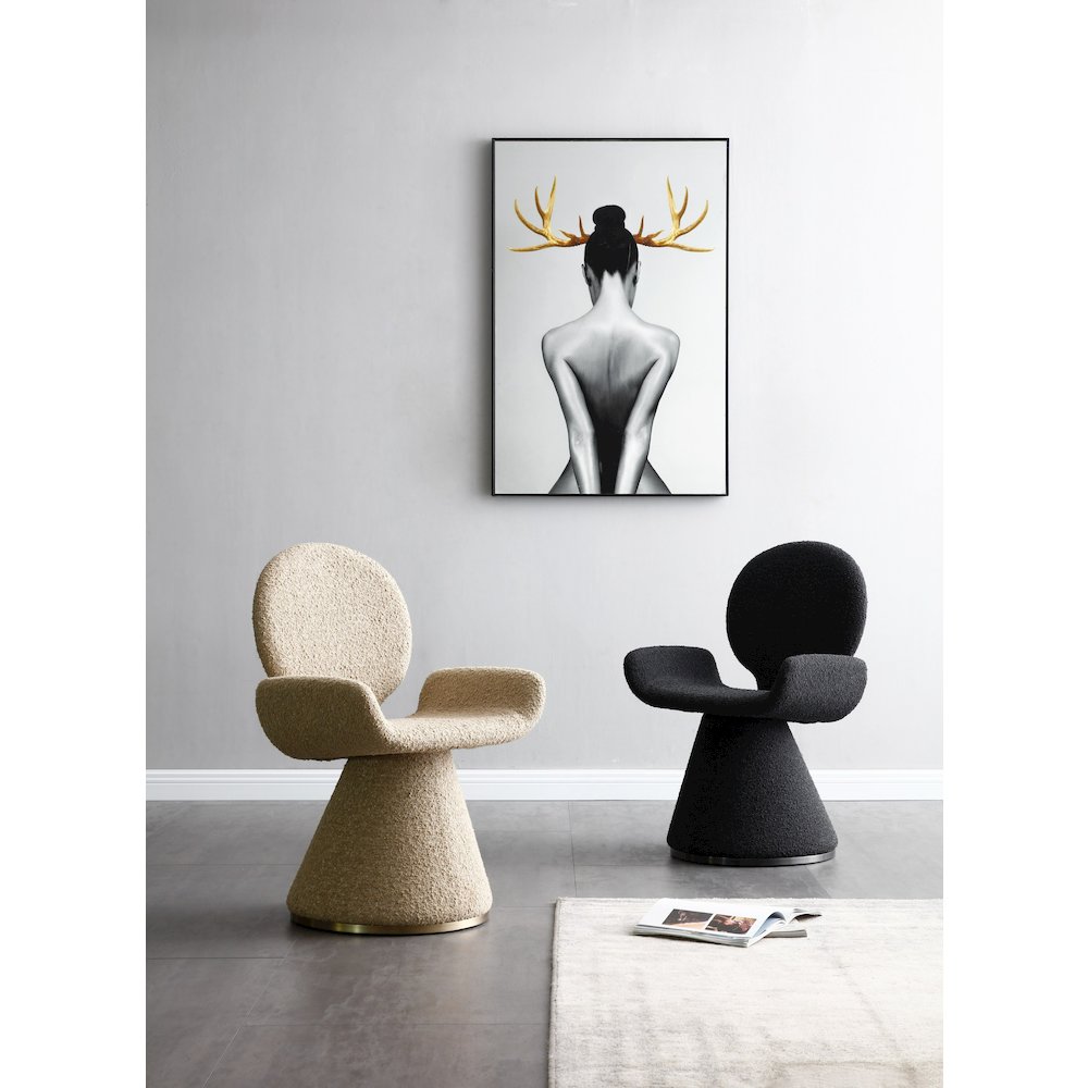 Modrest Neptune - Contemporary Black Fabric + Brushed Black Gun Dining Chair. Picture 9