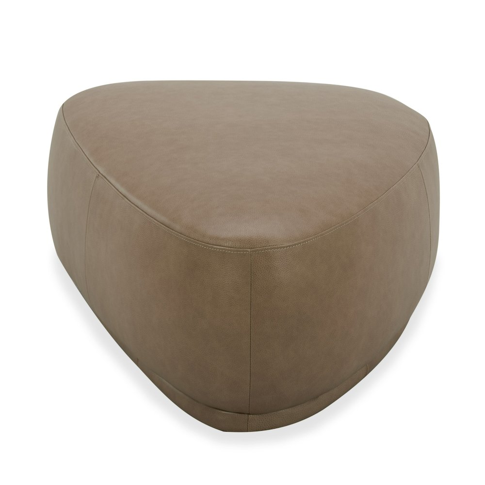 Divani Casa Kinsey - Modern Tan Leather Large River Rock Ottoman. Picture 2