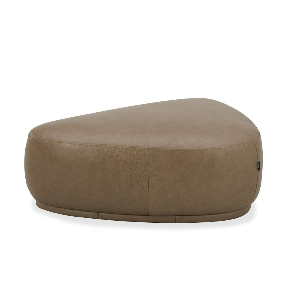 Divani Casa Kinsey - Modern Tan Leather Large River Rock Ottoman. Picture 3