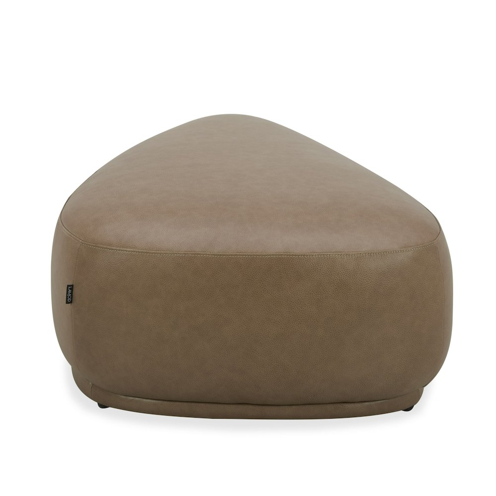 Divani Casa Kinsey - Modern Tan Leather Large River Rock Ottoman. Picture 5