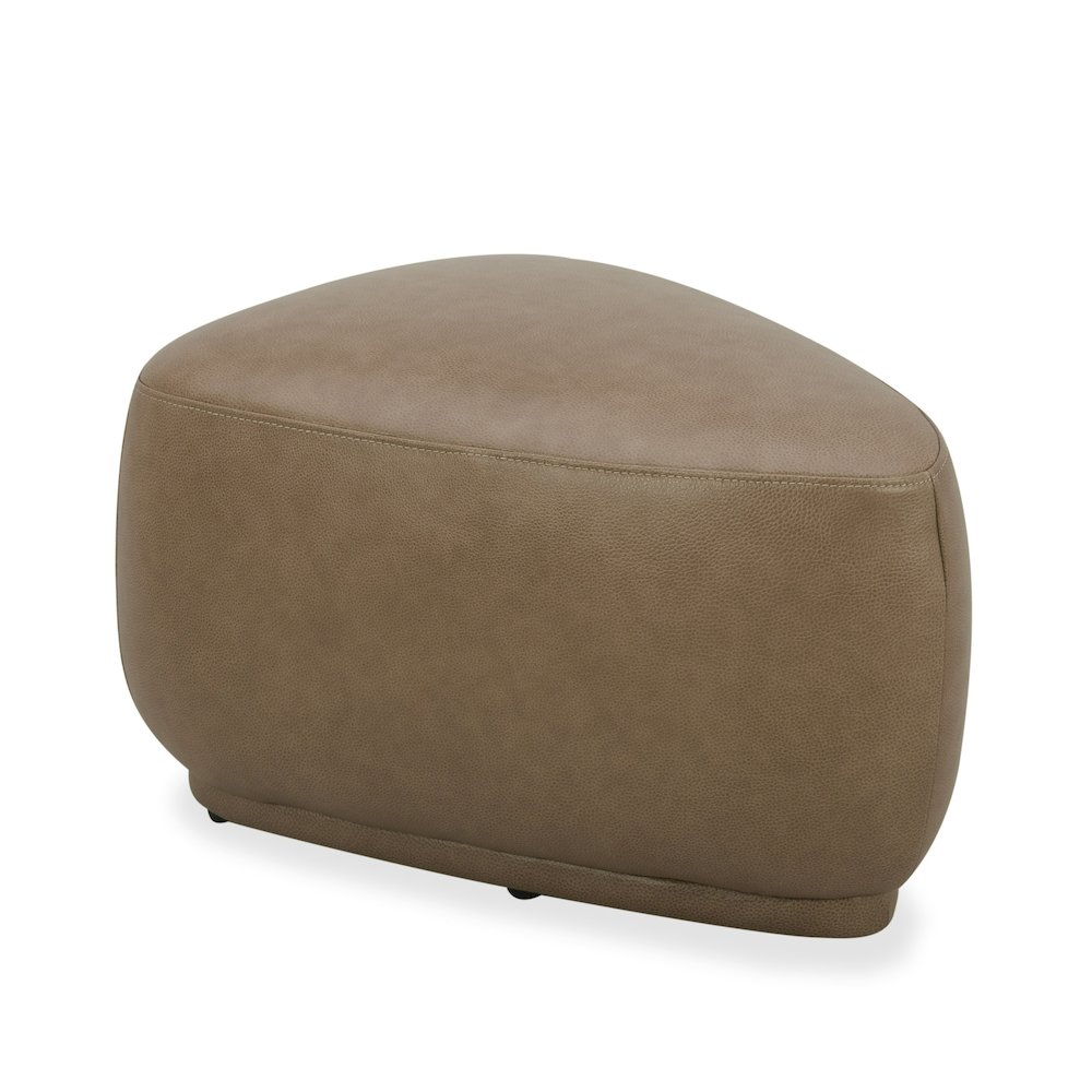 Divani Casa Kinsey - Modern Tan Leather Small River Rock Ottoman. Picture 1