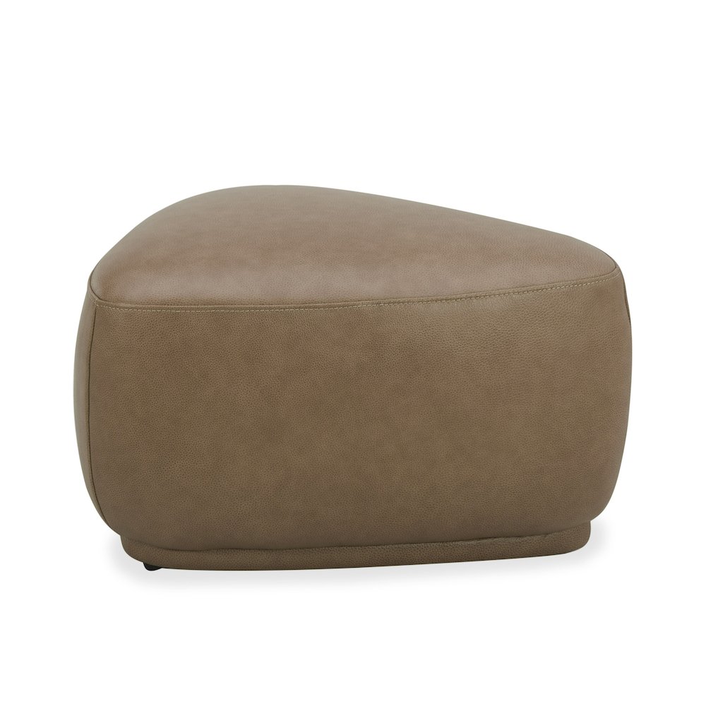 Divani Casa Kinsey - Modern Tan Leather Small River Rock Ottoman. Picture 3