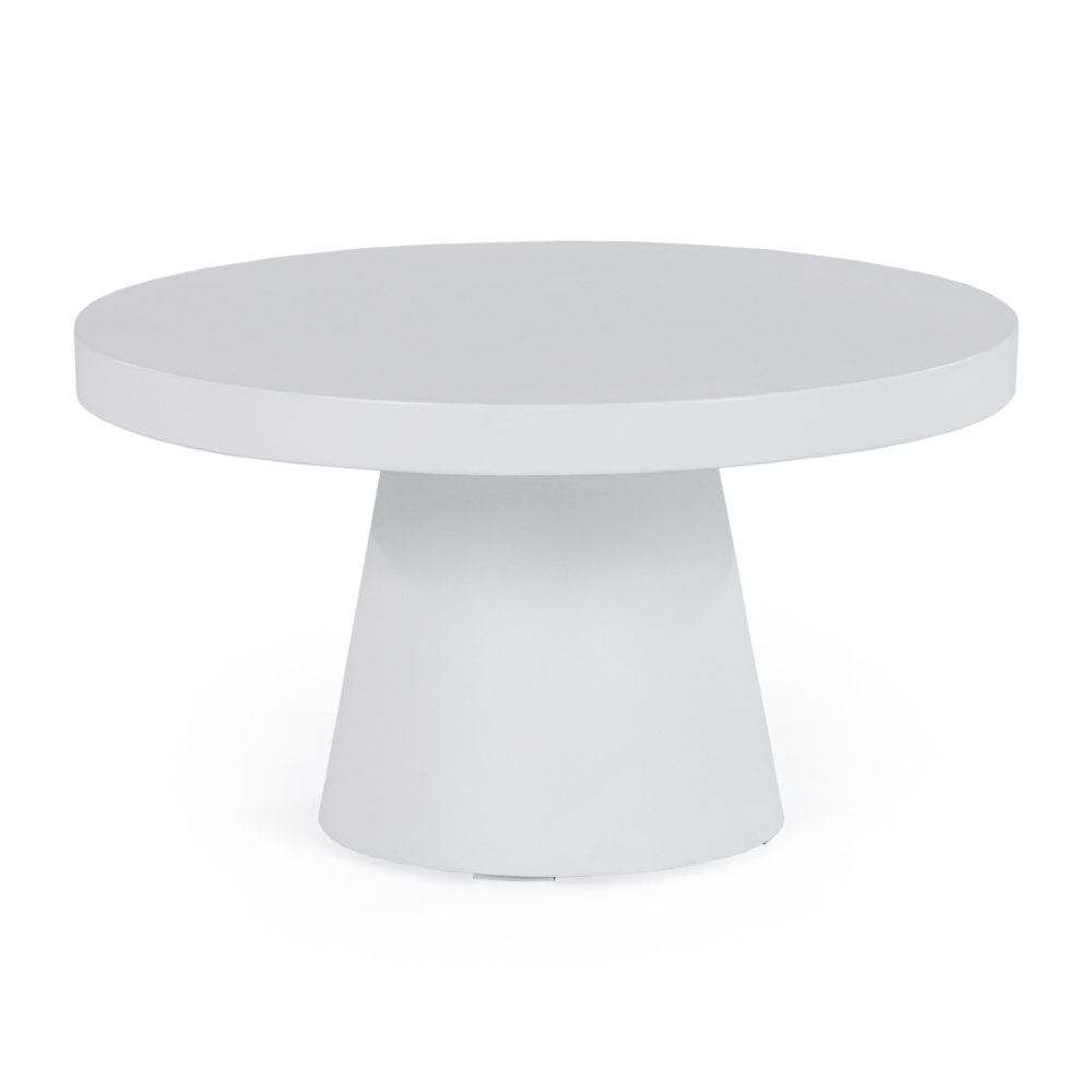 Desoto - Modern White Concrete Round Coffee Table. Picture 1