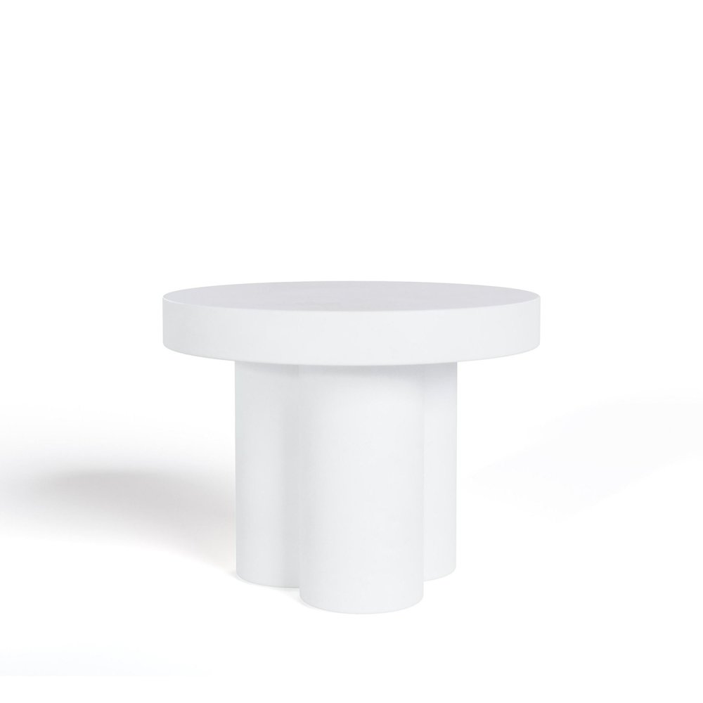 Modrest Bruni - Modern White Concrete End Table. Picture 4