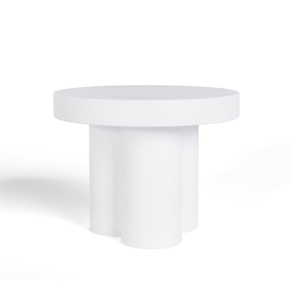 Modrest Bruni - Modern White Concrete End Table. Picture 1