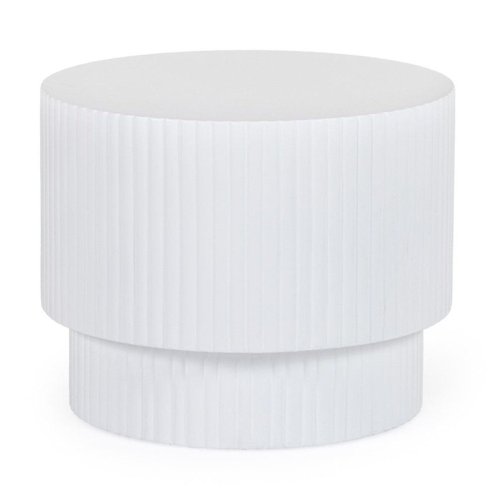 Gruver - Modern White Concrete End Table. Picture 1