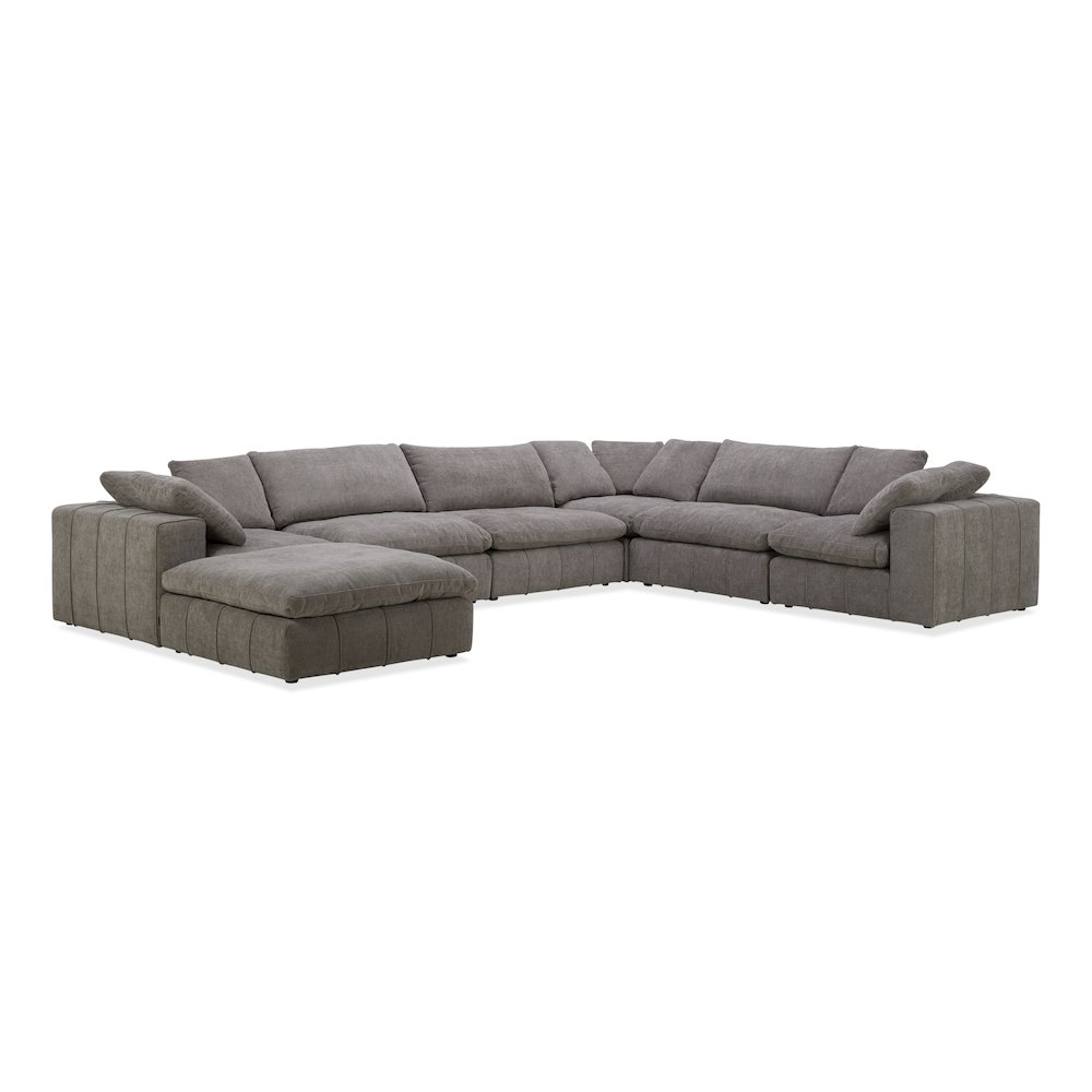 Divani Casa Vicki - Modern Grey Fabric Modular Sectional Sofa + Ottoman. Picture 1