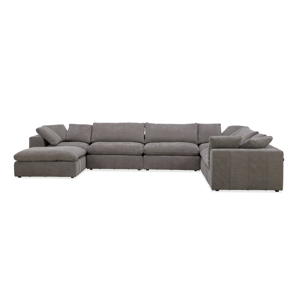 Divani Casa Vicki - Modern Grey Fabric Modular Sectional Sofa + Ottoman. Picture 2