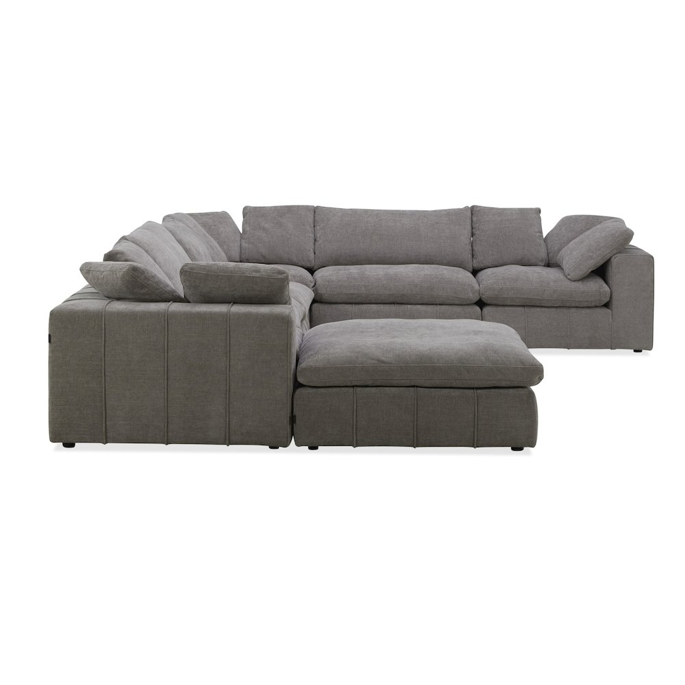 Divani Casa Vicki - Modern Grey Fabric Modular Sectional Sofa + Ottoman. Picture 4