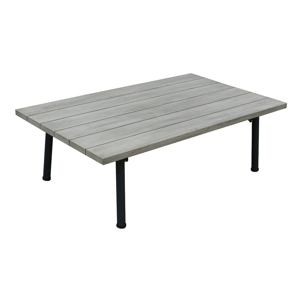 Renava Suntide - Outdoor Grey Fabric + Beige Rattan + Grey Acacia Sofa Set. Picture 7