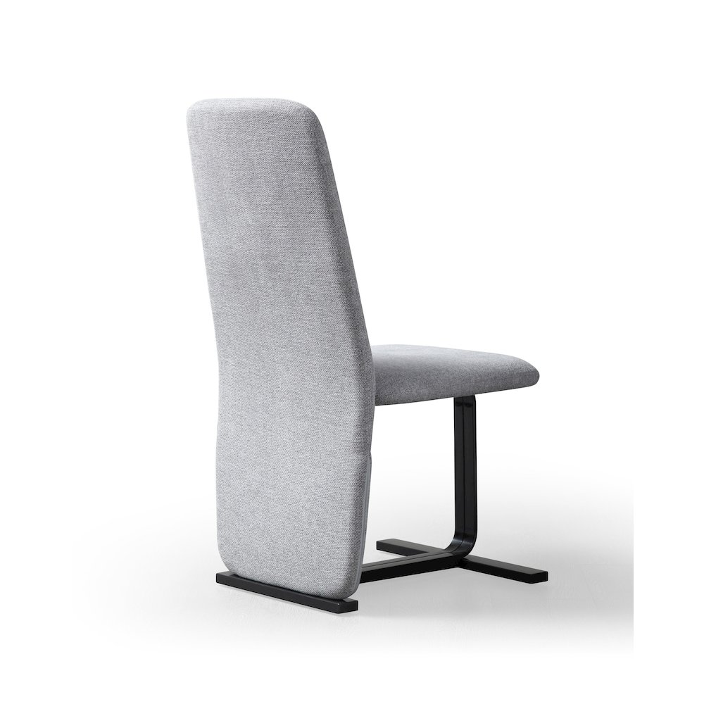 Modrest Tasha - Modern Grey Linen + Brushed Gunmetal Dining Chair (Set of 2). Picture 4
