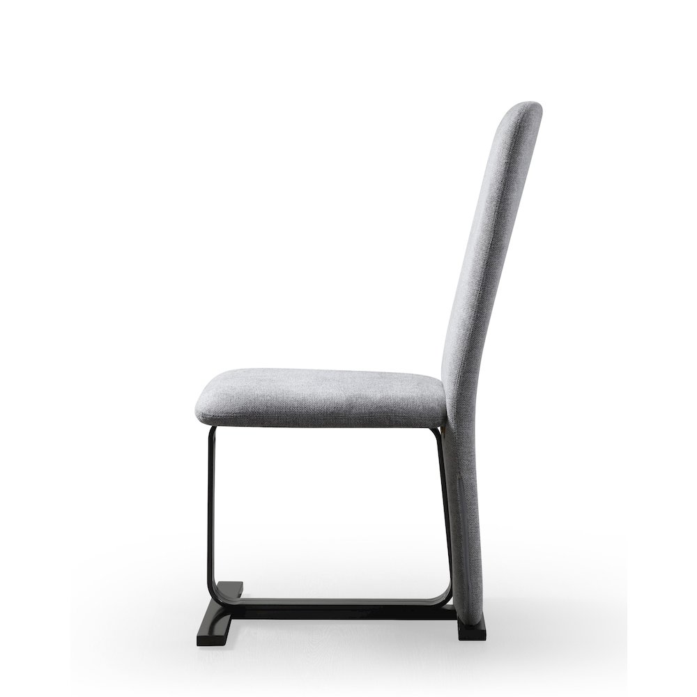 Modrest Tasha - Modern Grey Linen + Brushed Gunmetal Dining Chair (Set of 2). Picture 3