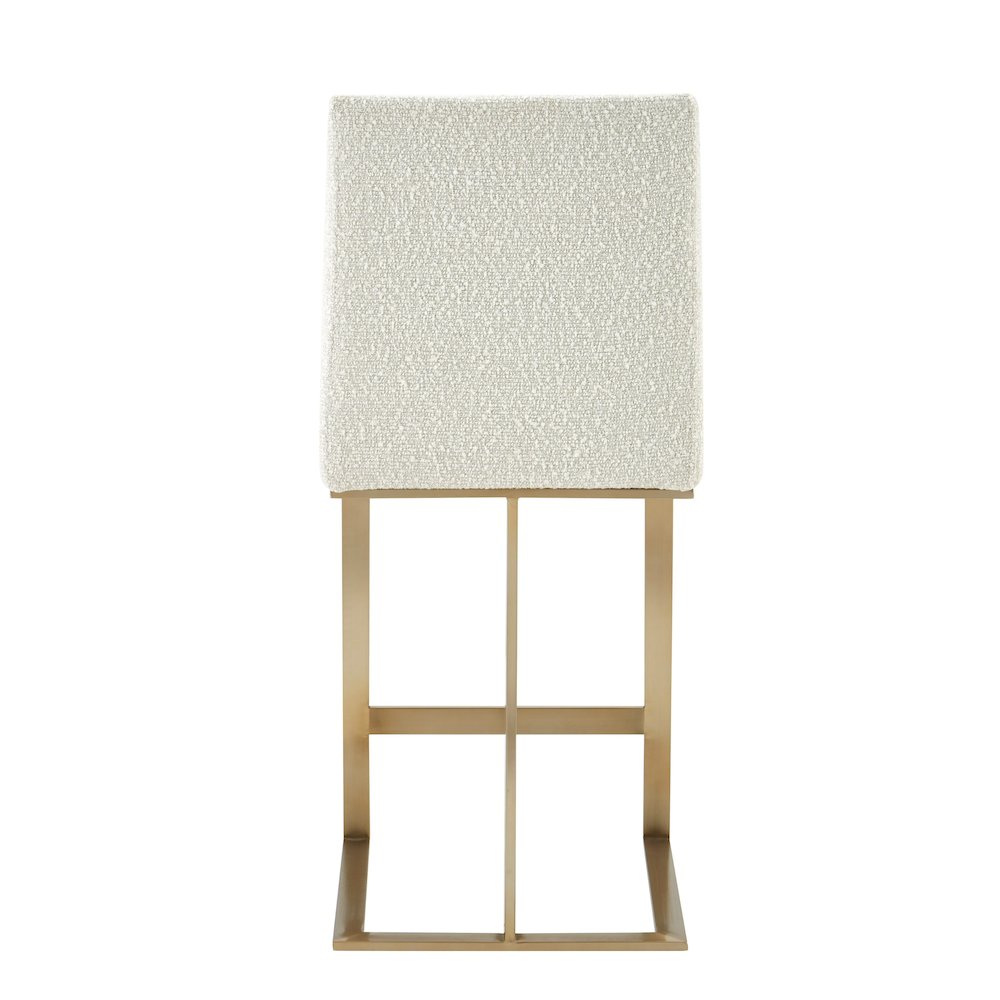 Modrest Frankie - Modern Off-White Fabric + Antique Brass Counter Chair. Picture 3