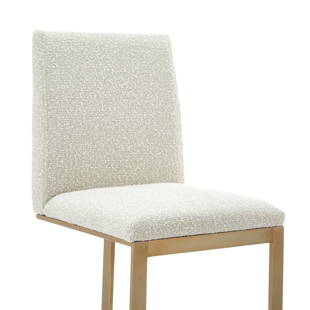 Modrest Frankie - Modern Off-White Fabric + Antique Brass Counter Chair. Picture 4