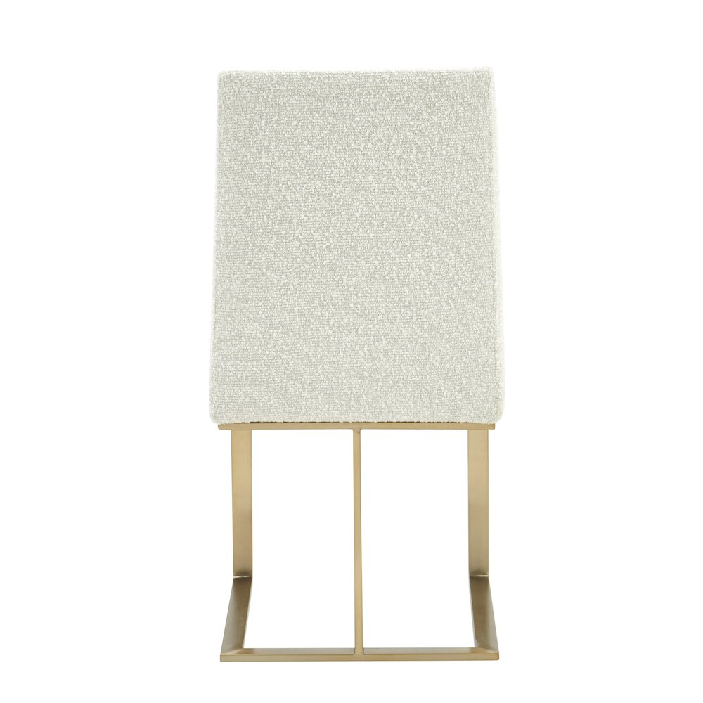 Modrest Frankie - Modern Off-White Fabric + Antique Brass Dining Chair. Picture 3