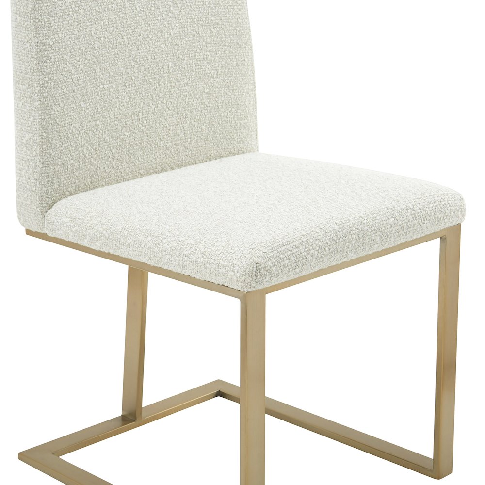 Modrest Frankie - Modern Off-White Fabric + Antique Brass Dining Chair. Picture 4