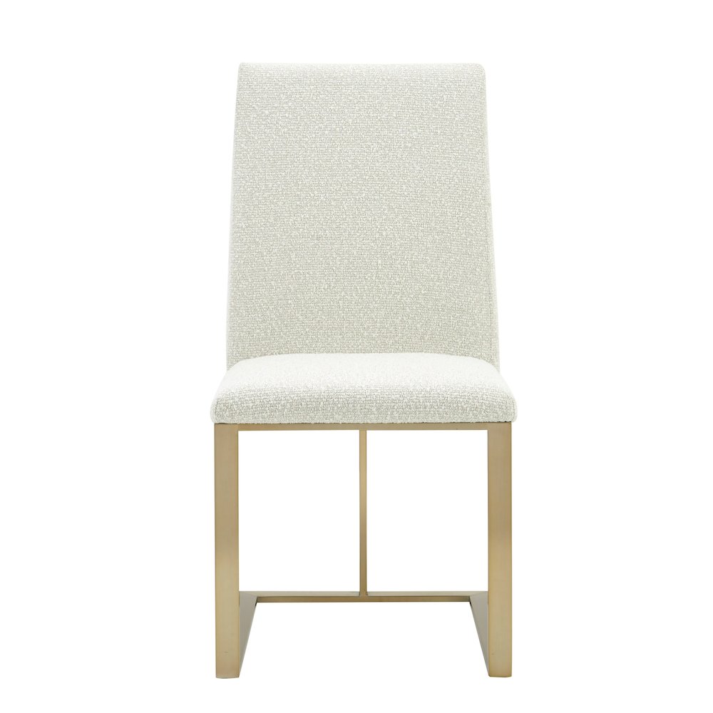 Modrest Frankie - Modern Off-White Fabric + Antique Brass Dining Chair. Picture 2
