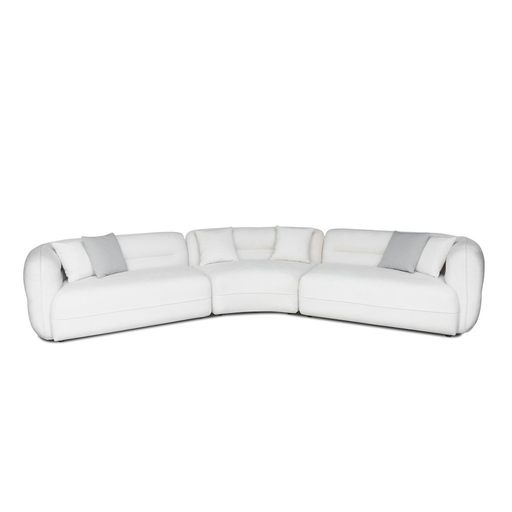 Divani Casa Gypsy - Modern Off-White Fabric Curved Sectional Sofa. Picture 1