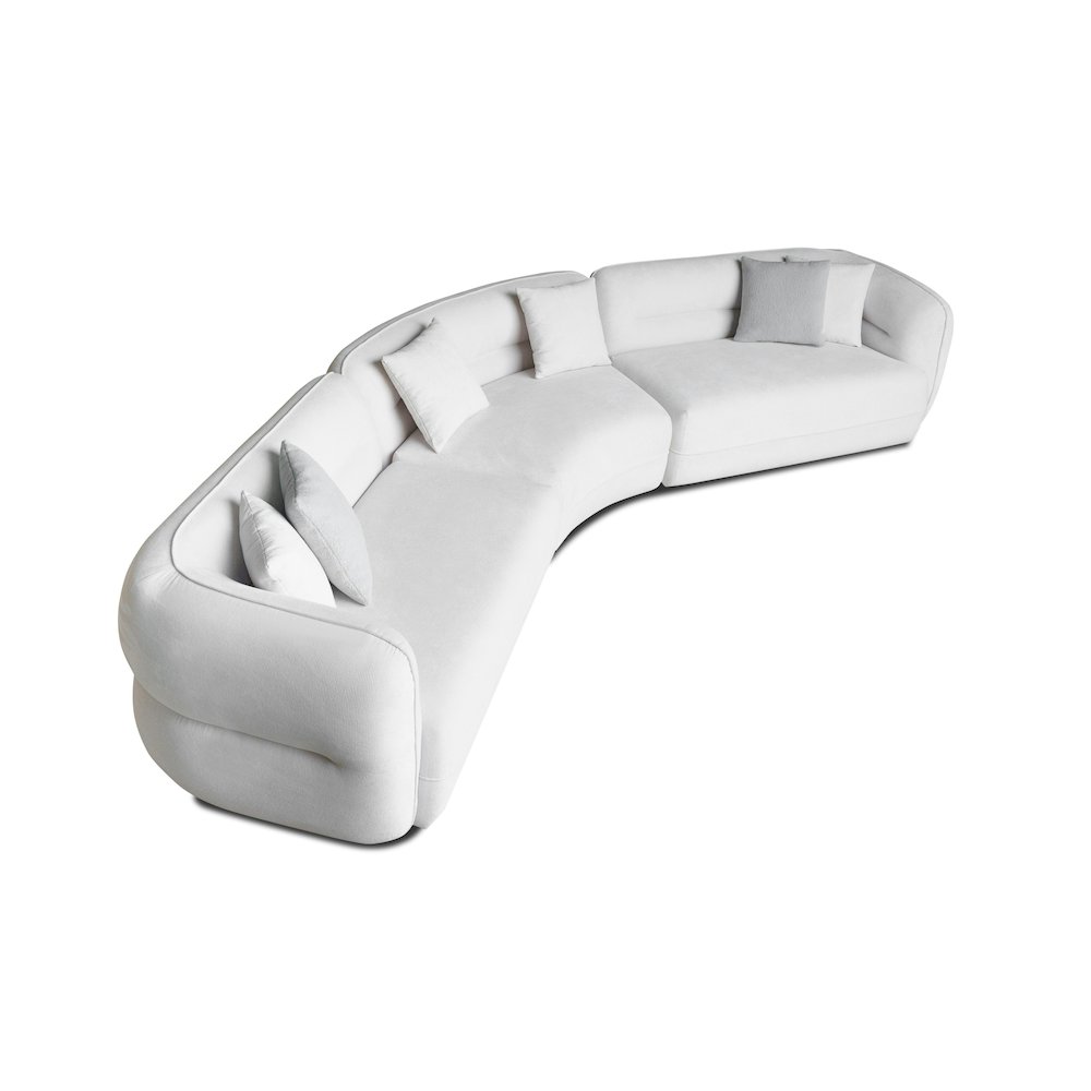 Divani Casa Gypsy - Modern Off-White Fabric Curved Sectional Sofa. Picture 2