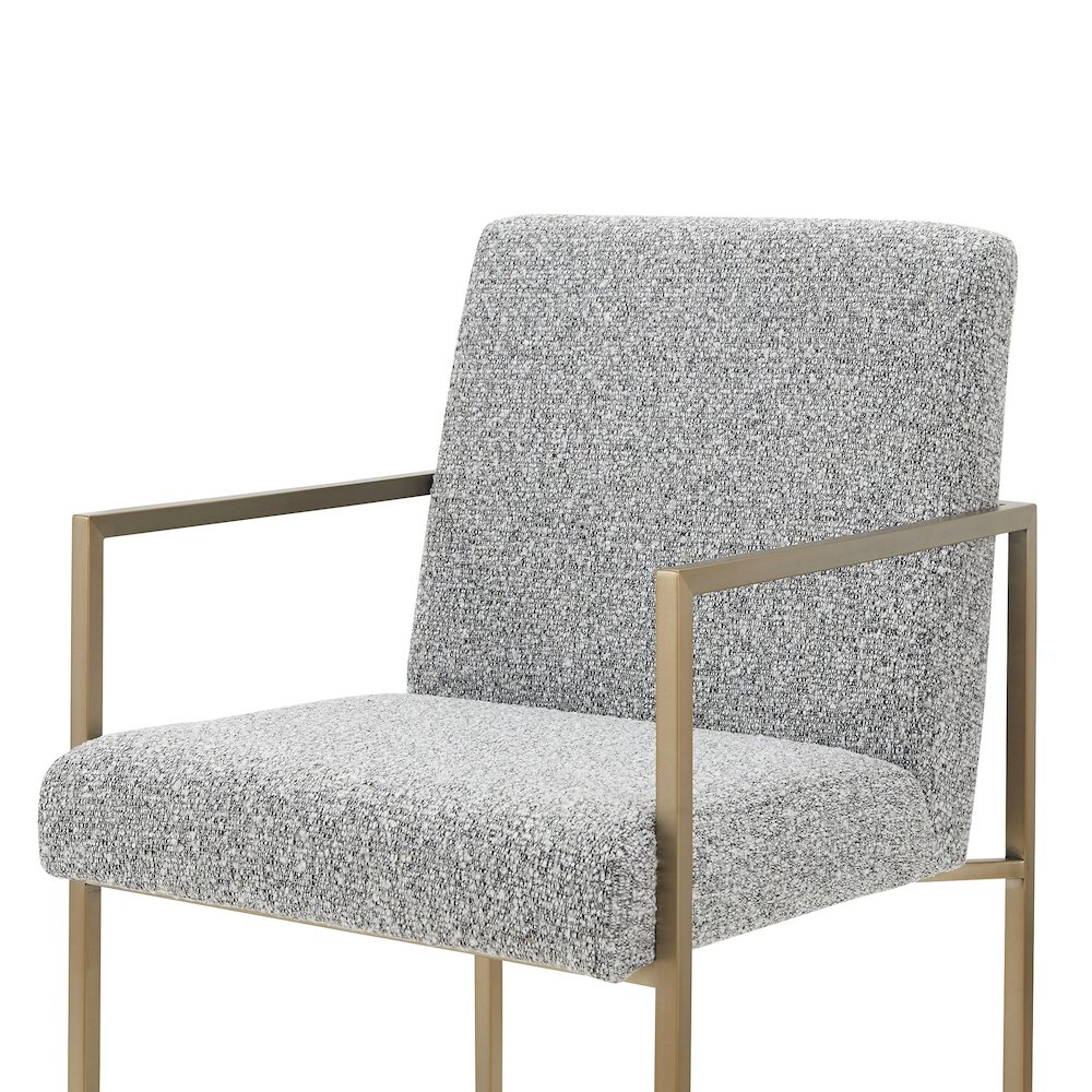Modrest Suzanne - Modern Grey Fabric + Antique Brass Dining Chair. Picture 4