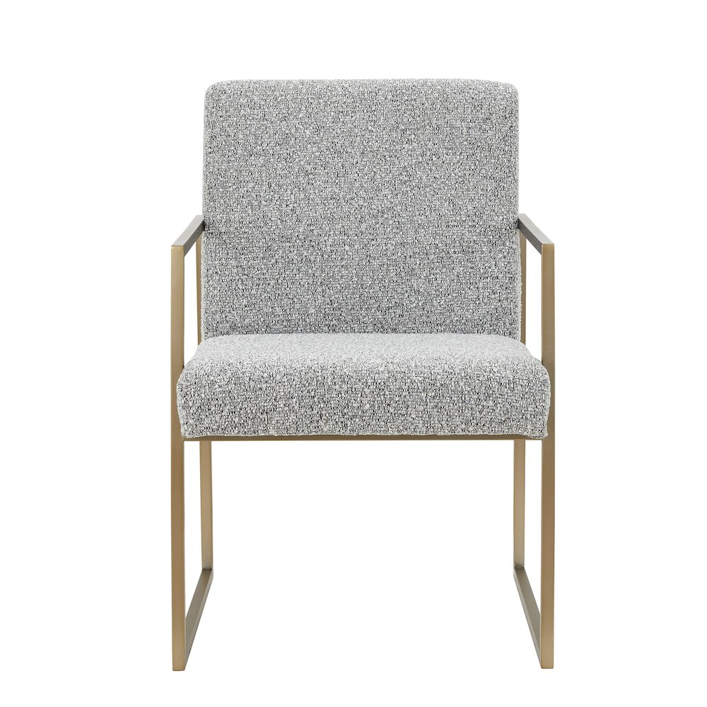 Modrest Suzanne - Modern Grey Fabric + Antique Brass Dining Chair. Picture 2