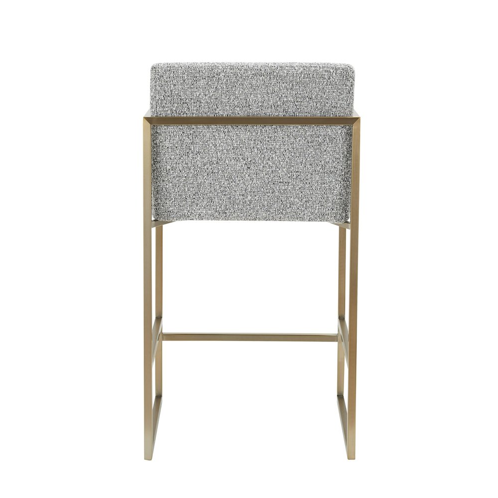 Modrest Suzanne - Modern Grey Fabric + Antique Brass Counter Chair. Picture 3