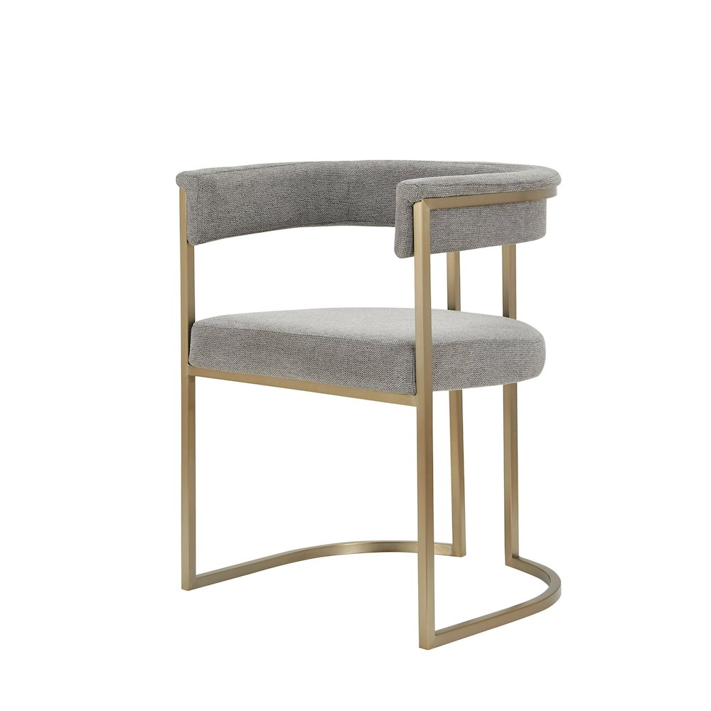 Modrest Byron - Modern Grey Fabric + Antique Brass Dining Chair. Picture 1