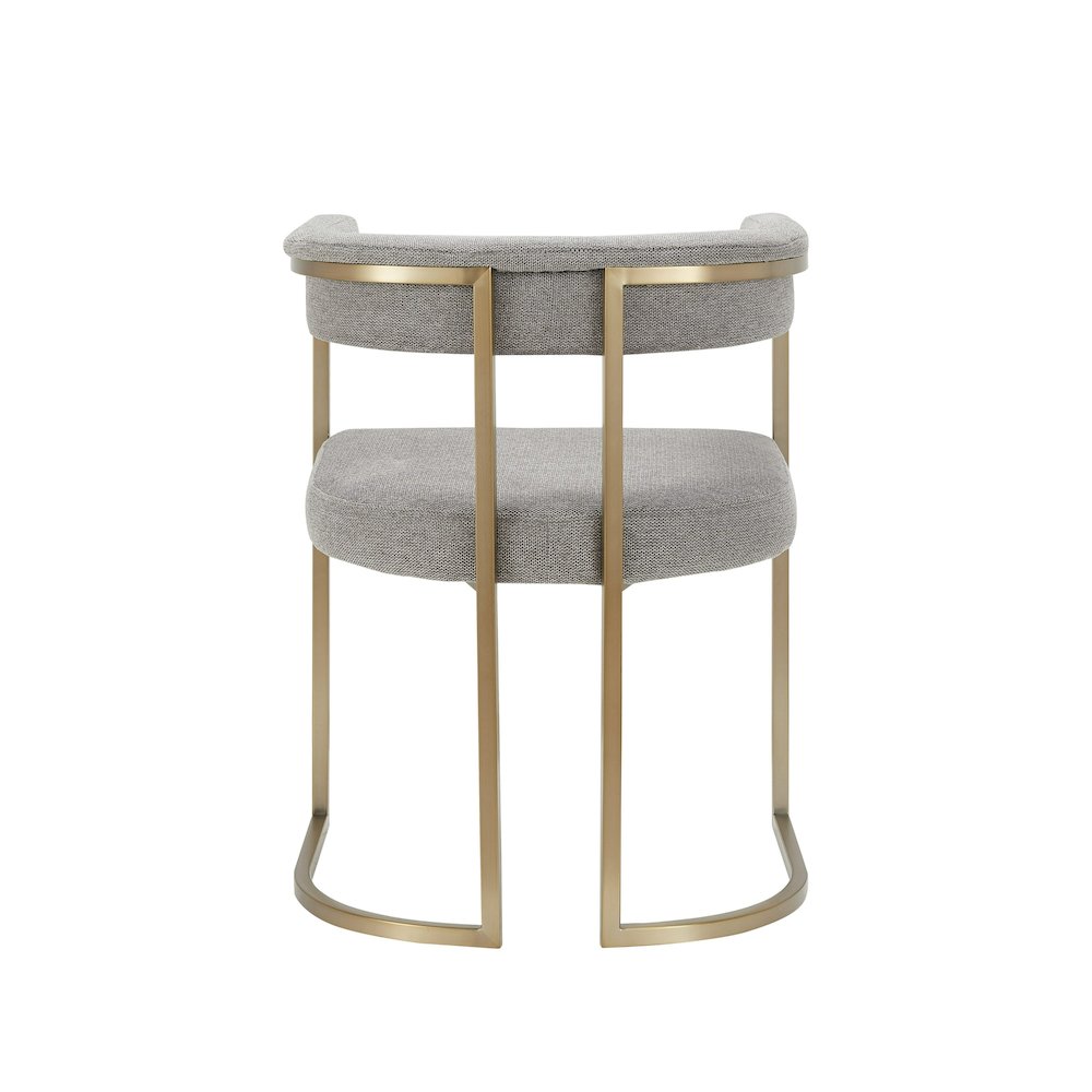 Modrest Byron - Modern Grey Fabric + Antique Brass Dining Chair. Picture 3