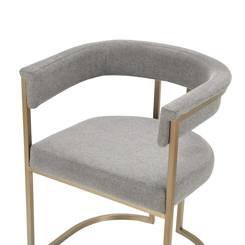 Modrest Byron - Modern Grey Fabric + Antique Brass Dining Chair. Picture 4