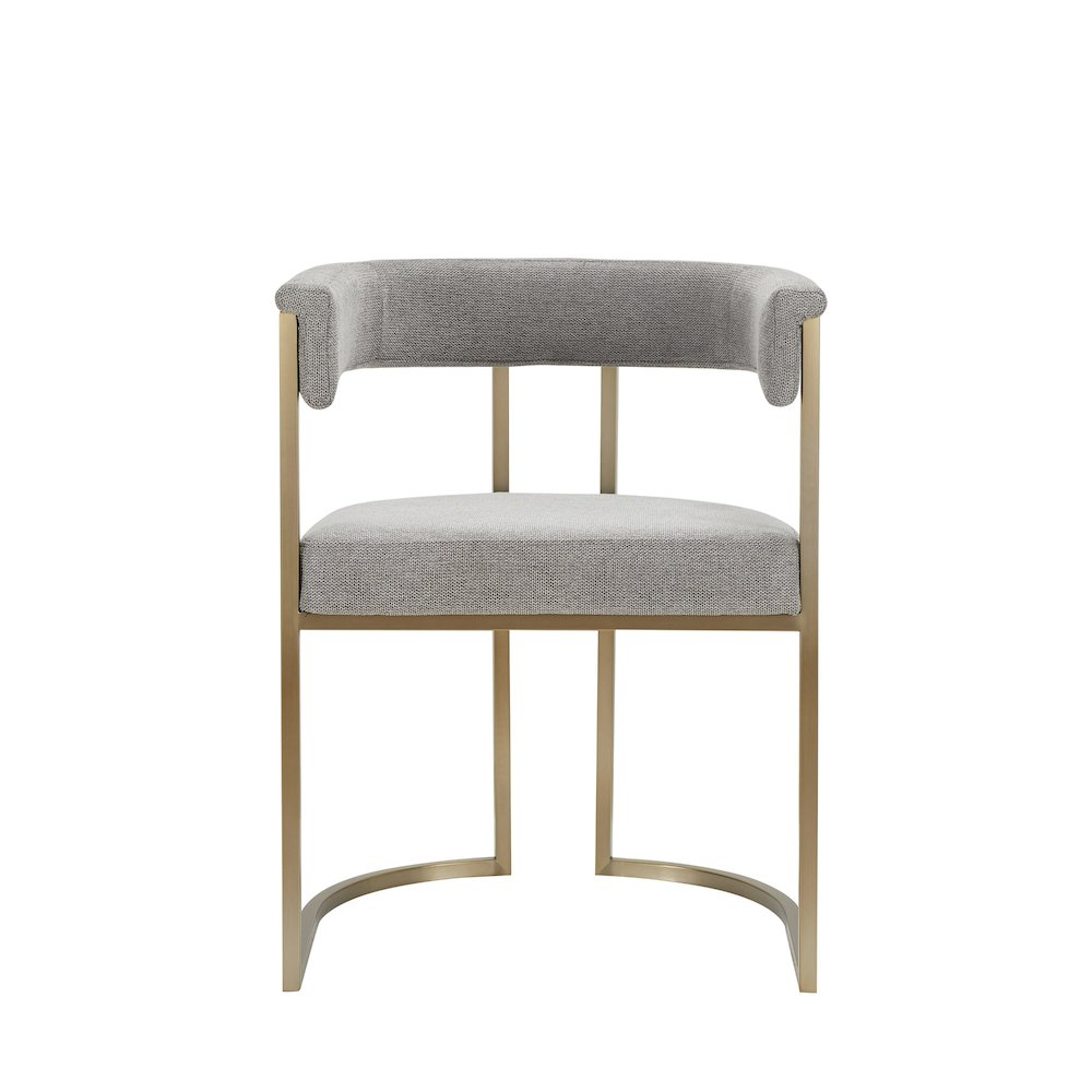 Modrest Byron - Modern Grey Fabric + Antique Brass Dining Chair. Picture 2