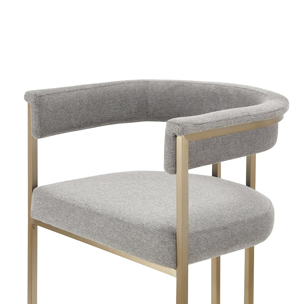 Modrest Byron - Modern Grey Fabric + Antique Brass Counter Chair. Picture 4