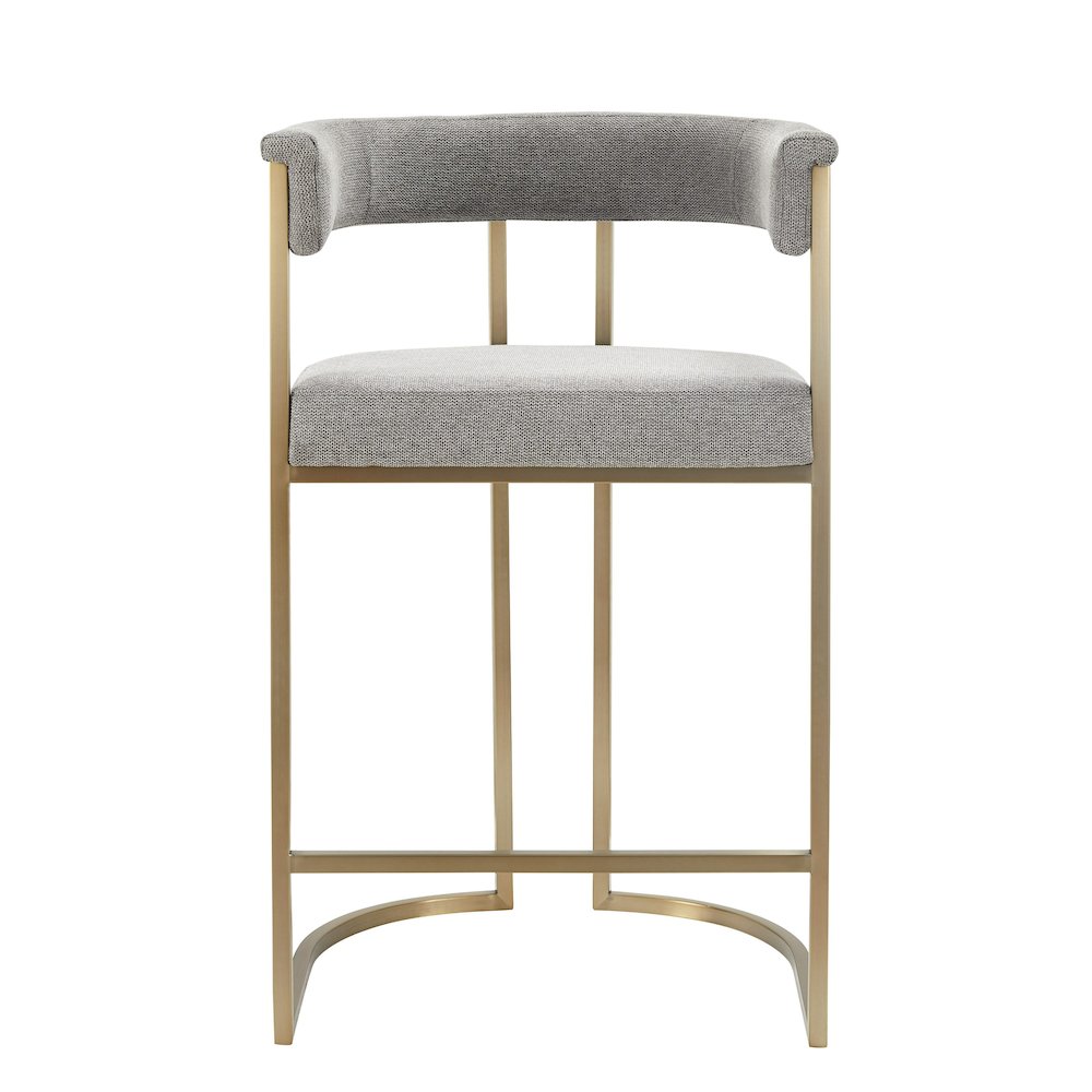 Modrest Byron - Modern Grey Fabric + Antique Brass Counter Chair. Picture 2
