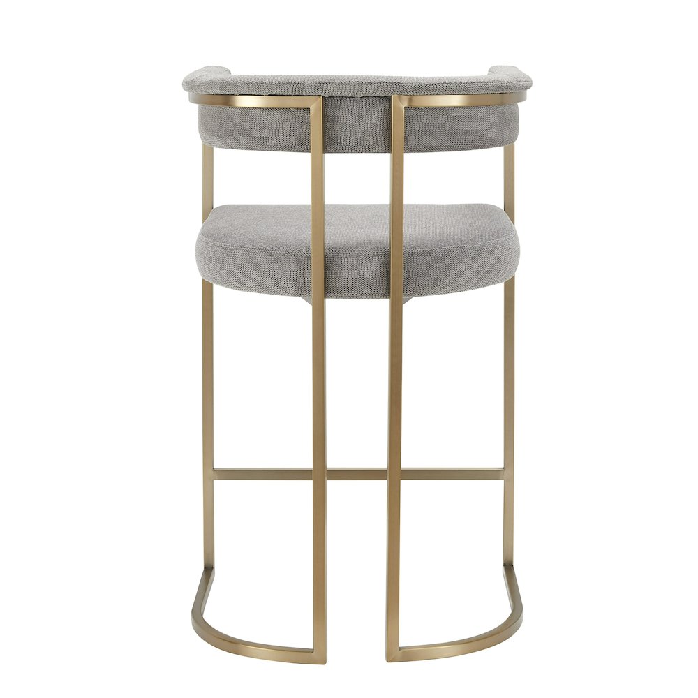 Modrest Byron - Modern Grey Fabric + Antique Brass Counter Chair. Picture 3