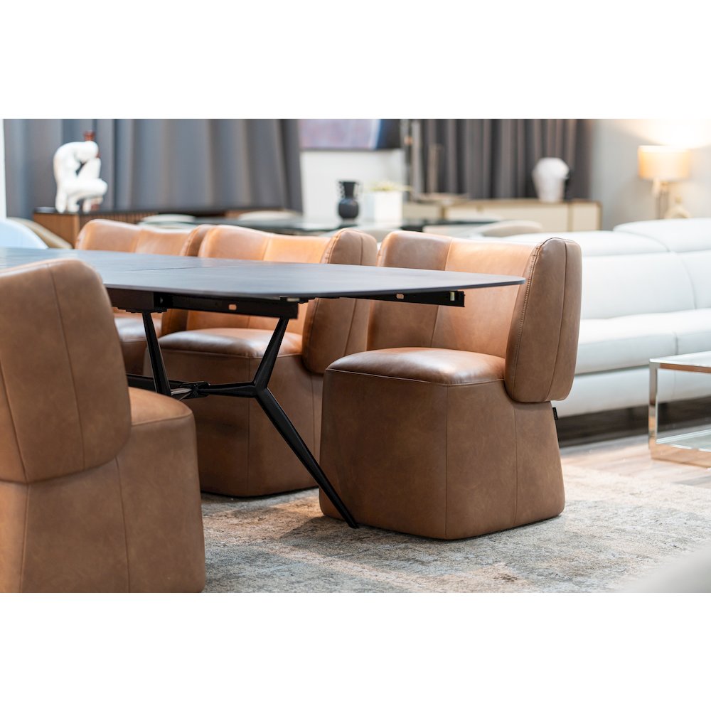 Modrest Standing - Modern Brown Vegan Leather Dining Chair. Picture 5