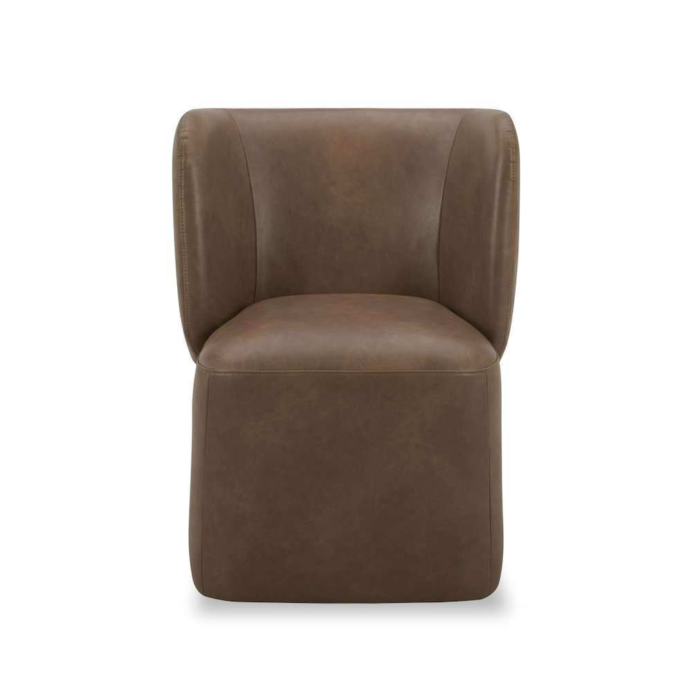Modrest Standing - Modern Brown Vegan Leather Dining Chair. Picture 2