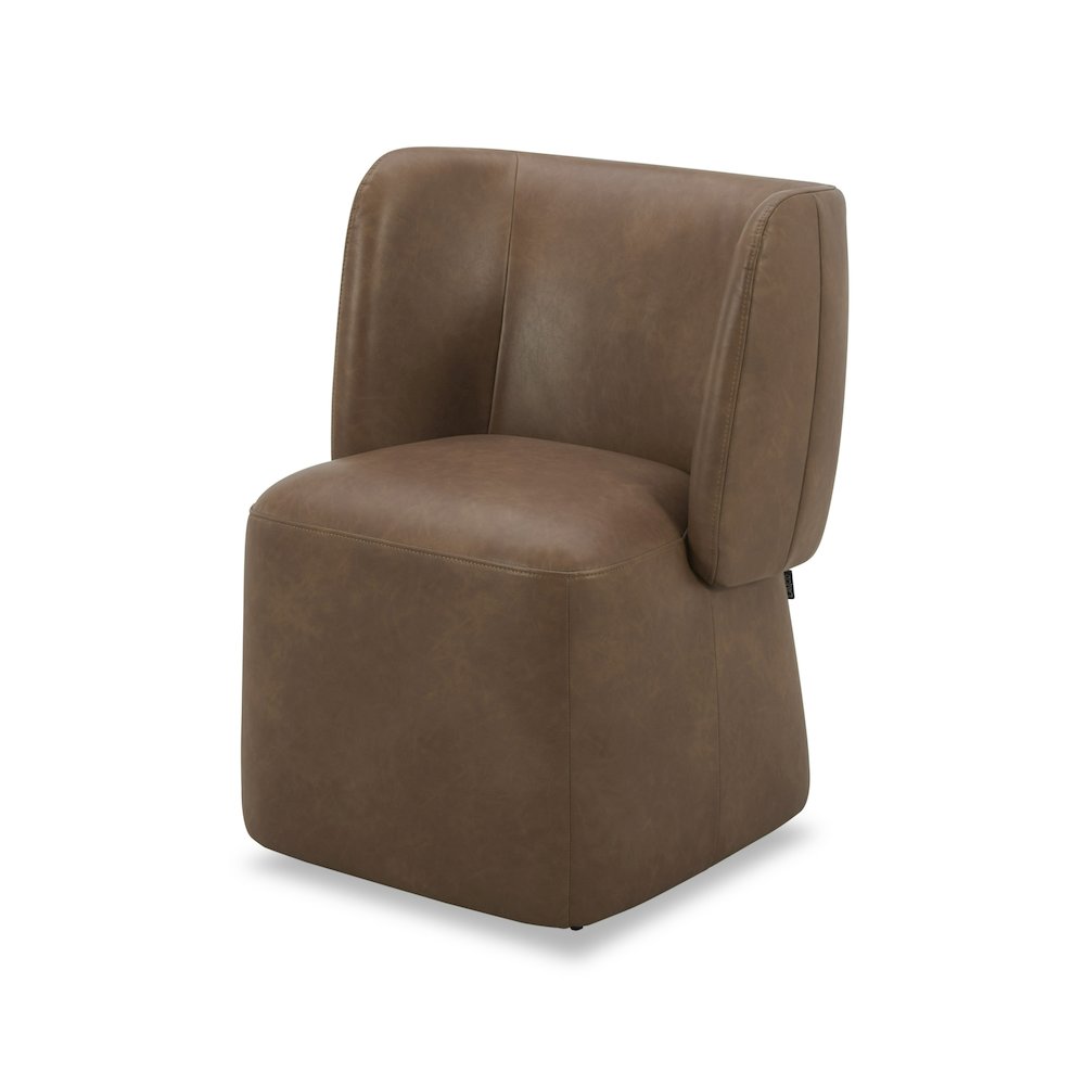 Modrest Standing - Modern Brown Vegan Leather Dining Chair. Picture 1
