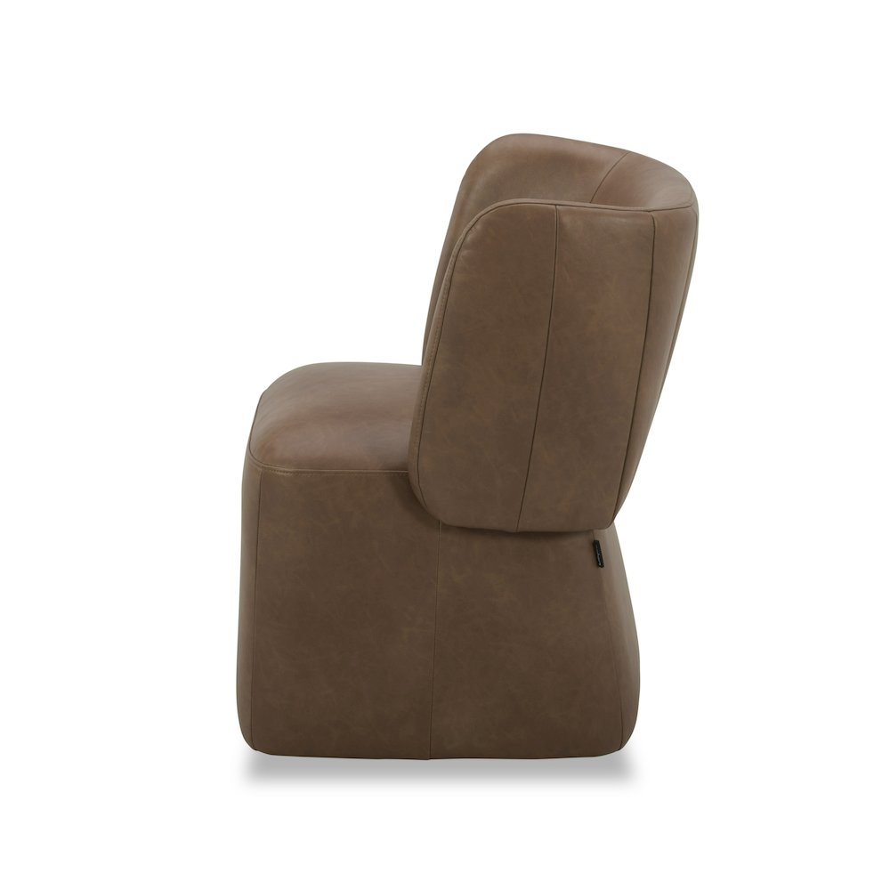 Modrest Standing - Modern Brown Vegan Leather Dining Chair. Picture 3