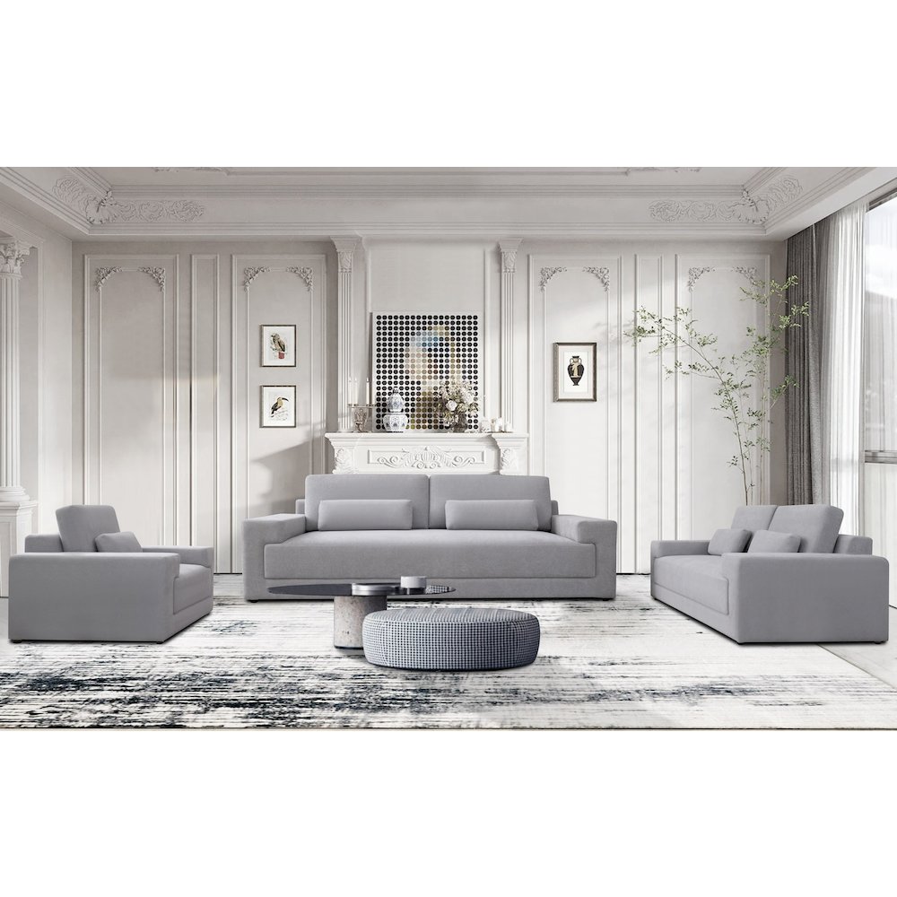 Divani Casa Loki - Modern Grey Fabric 4-Seat Sofa. Picture 6