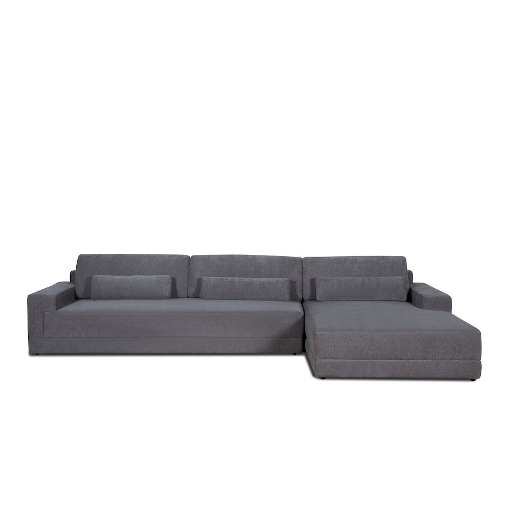 Divani Casa Loki - Modern Grey Fabric Right Facing Sectional Sofa. Picture 1