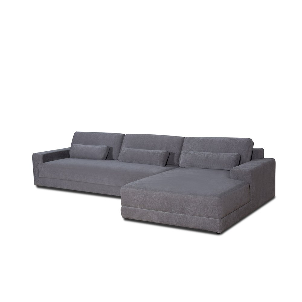 Divani Casa Loki - Modern Grey Fabric Right Facing Sectional Sofa. Picture 2
