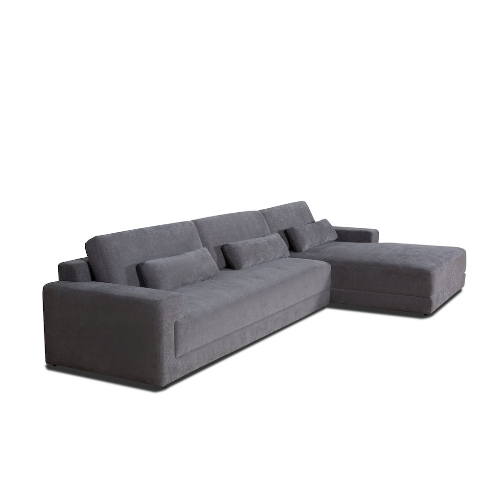 Divani Casa Loki - Modern Grey Fabric Right Facing Sectional Sofa. Picture 3