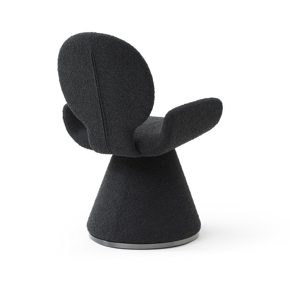 Modrest Neptune - Contemporary Black Fabric + Brushed Black Gun Dining Chair. Picture 4