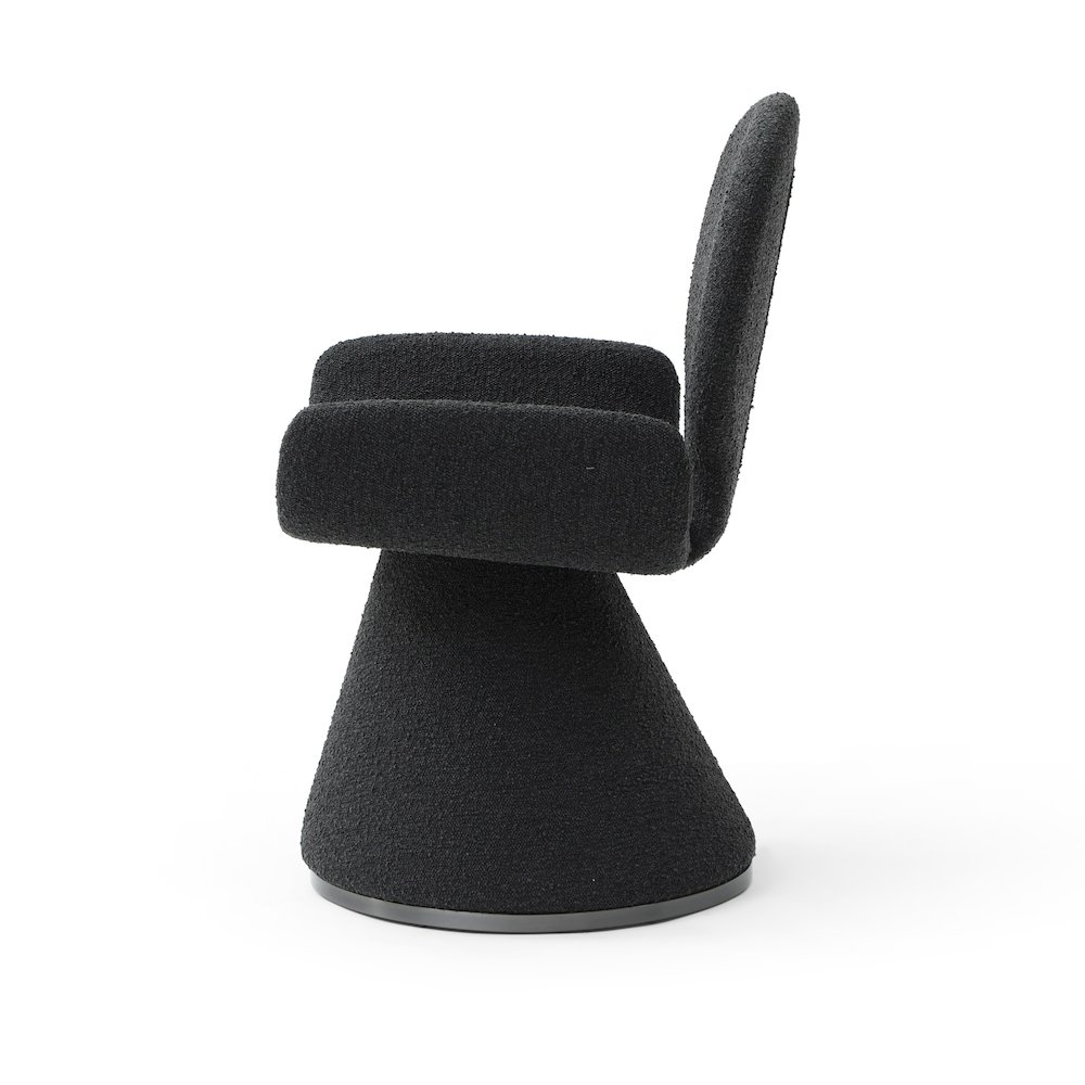 Modrest Neptune - Contemporary Black Fabric + Brushed Black Gun Dining Chair. Picture 3