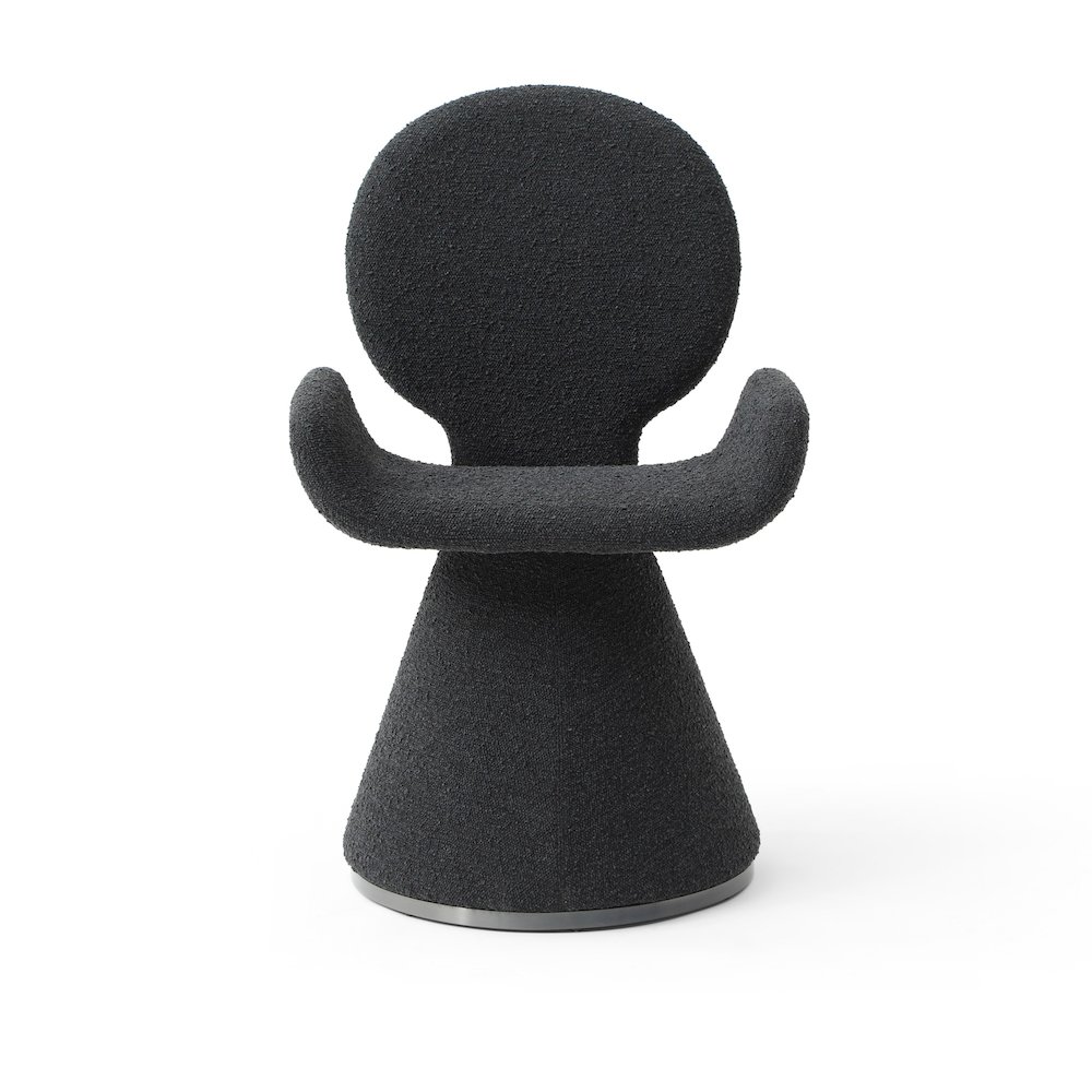 Modrest Neptune - Contemporary Black Fabric + Brushed Black Gun Dining Chair. Picture 2