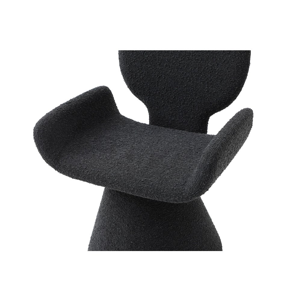 Modrest Neptune - Contemporary Black Fabric + Brushed Black Gun Dining Chair. Picture 5