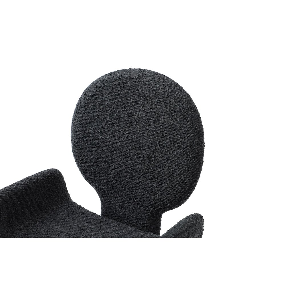 Modrest Neptune - Contemporary Black Fabric + Brushed Black Gun Dining Chair. Picture 6